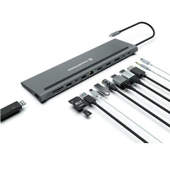 DOCKING STATION 12-IN-1 USB 3.2 GEN 1 - Triple 4K Display, 100W USB PD, HDMI x 2, DisplayPort, Gigabit LAN, USB-A 3.0 x 2, USB-A 2.0, USB-C Data, SD, TF/MicroSD, Audio