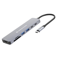 DOCKING STATION 7-IN-1 USB 3.2 GEN.1 - 4K60Hz HDMI, USB-A 5Gbps x 2, USB-C 5Gbps, SD, TF/MicroSD, 100W USB PD