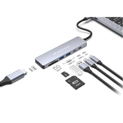 DOCKING STATION 7-IN-1 USB 3.2 GEN.1 - 4K60Hz HDMI, USB-A 5Gbps x 2, USB-C 5Gbps, SD, TF/MicroSD, 100W USB PD