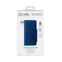 DUOMO - Custodia a libro con chiusura magnetica, slot porta carte colore blu compatibile con gli smartphone fino a 5.8" dimensione display