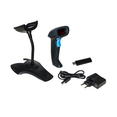 LETTORE CODICI A BARRE LASER WIRELESS CON RICEVITORE USB E SUPPORTO