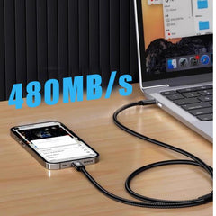 CAVO USB C-C PD 3.0 100W Ricarica Rapida 1.2m -- 20V 5A, 480Mbps, E-Mark