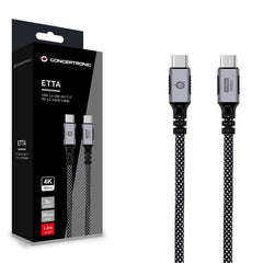 CAVO USB 3.2 GEN 2x2 C-C PD 3.0 100W, 20V 5A, 20Gbps, 4K60Hz, E-Mark, 1.2m