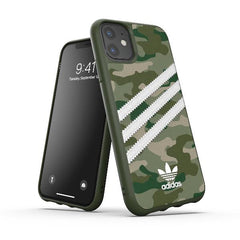ADIDAS ORIGINALS - Cover SAMBA in TPU+Poliuretano con bordi rialzati di colore mimetico verde con strisce bianche compatibile con Apple iPhone 11 Pro