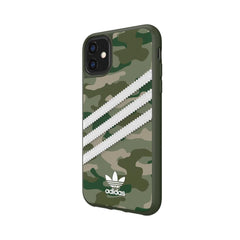 ADIDAS ORIGINALS - Cover SAMBA in TPU+Poliuretano con bordi rialzati di colore mimetico verde con strisce bianche compatibile con Apple iPhone 11 Pro