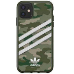 ADIDAS ORIGINALS - Cover SAMBA in TPU+Poliuretano con bordi rialzati di colore mimetico verde con strisce bianche compatibile con Apple iPhone 11 Pro