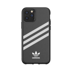 ADIDAS ORIGINALS - Cover SAMBA in TPU+Poliuretano con bordi rialzati di colore nero con strisce bianche compatibile con Apple iPhone 12 Mini