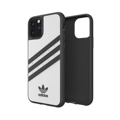 ADIDAS ORIGINALS - Cover SAMBA in TPU+Poliuretano con bordi rialzati di colore bianco con strisce nere compatibile con Apple iPhone 12 Mini