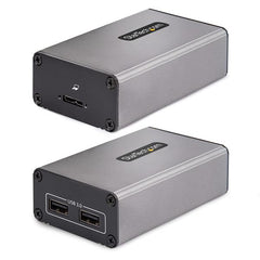 Extender USB 3.0 a 2 Porte su Fibra Multimodale OM3 - LC/LC - Hub 2x USB-A 5Gbps - Resistente Estensore USB su Fibra Ottica fino a 350m - Extender USB Ottico
