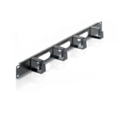 F9030N - Pannello passapermute 1U - 4 anelli corti - NERO