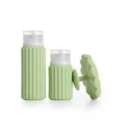 MUITOMAS - Kit flaconcini da viaggio e spazzola viso verde salvia