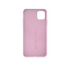 FEELING - Cover morbida in silicone liquido con finitura soft touch e bordi anti scivolo colore rosa compatibile con Apple iPhone 11