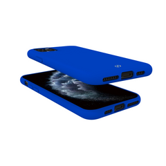 FEELING - Cover morbida in silicone liquido con finitura soft touch e bordi anti scivolo colore blu compatibile con Apple iPhone 11 Pro Max