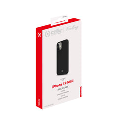 FEELING - Cover morbida in silicone liquido con finitura soft touch e bordi anti scivolo colore nero compatibile con Apple iPhone 12 Mini