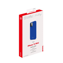 FEELING - Cover morbida in silicone liquido con finitura soft touch e bordi anti scivolo colore blu compatibile con Apple iPhone 12 Mini