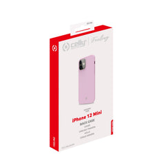 FEELING - Cover morbida in silicone liquido con finitura soft touch e bordi anti scivolo colore rosa compatibile con Apple iPhone 12 Mini