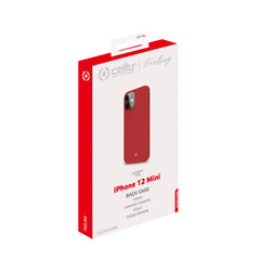FEELING - Cover morbida in silicone liquido con finitura soft touch e bordi anti scivolo colore rosso compatibile con Apple iPhone 12 Mini