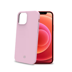 FEELING - Cover morbida in silicone liquido con finitura soft touch e bordi anti scivolo colore rosa compatibile con Apple iPhone 12 Pro/ iPhone 12