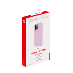 FEELING - Cover morbida in silicone liquido con finitura soft touch e bordi anti scivolo colore rosa compatibile con Apple iPhone 12 Pro/ iPhone 12