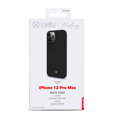 FEELING - Cover morbida in silicone liquido con finitura soft touch e bordi anti scivolo colore nero compatibile con Apple iPhone 12 Pro Max