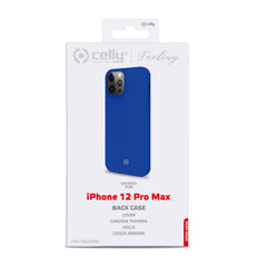 FEELING - Cover morbida in silicone liquido con finitura soft touch e bordi anti scivolo colore blu compatibile con Apple iPhone 12 Pro Max