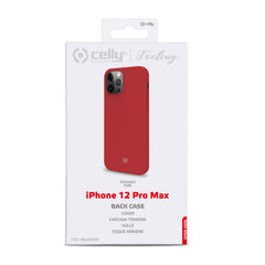 FEELING - Cover morbida in silicone liquido con finitura soft touch e bordi anti scivolo colore rosso compatibile con Apple iPhone 12 Pro Max
