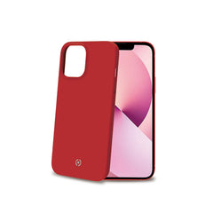 FEELING - Cover morbida in silicone liquido con finitura soft touch e bordi anti scivolo colore rosso compatibile con Apple iPhone 13 Mini