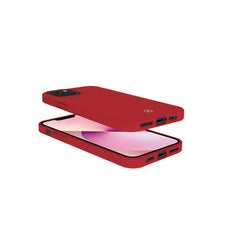 FEELING - Cover morbida in silicone liquido con finitura soft touch e bordi anti scivolo colore rosso compatibile con Apple iPhone 13 Mini