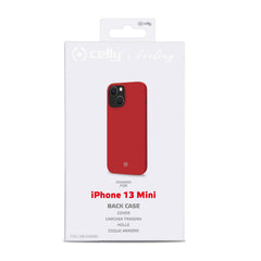 FEELING - Cover morbida in silicone liquido con finitura soft touch e bordi anti scivolo colore rosso compatibile con Apple iPhone 13 Mini