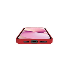 FEELING - Cover morbida in silicone liquido con finitura soft touch e bordi anti scivolo colore rosso compatibile con Apple iPhone 13 Mini