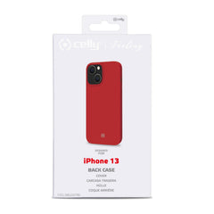 FEELING - Cover morbida in silicone liquido con finitura soft touch e bordi anti scivolo colore rosso compatibile con Apple iPhone 13