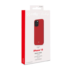 FEELING - Cover morbida in silicone liquido con finitura soft touch e bordi anti scivolo colore rosso compatibile con Apple iPhone 13