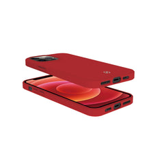 FEELING - Cover morbida in silicone liquido con finitura soft touch e bordi anti scivolo colore rosso compatibile con Apple iPhone 13 Pro