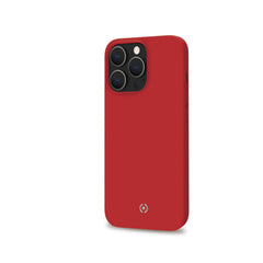 FEELING - Cover morbida in silicone liquido con finitura soft touch e bordi anti scivolo colore rosso compatibile con Apple iPhone 13 Pro
