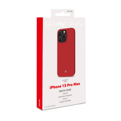 FEELING - Cover morbida in silicone liquido con finitura soft touch e bordi anti scivolo colore rosso compatibile con Apple iPhone 13 Pro Max