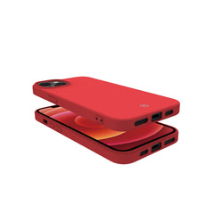 FEELING - Cover morbida in silicone liquido con finitura soft touch e bordi anti scivolo colore rosso compatibile con Apple iPhone 14