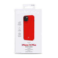 FEELING - Cover morbida in silicone liquido con finitura soft touch e bordi anti scivolo colore rosso compatibile con Apple iPhone 14 Plus