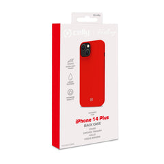 FEELING - Cover morbida in silicone liquido con finitura soft touch e bordi anti scivolo colore rosso compatibile con Apple iPhone 14 Plus