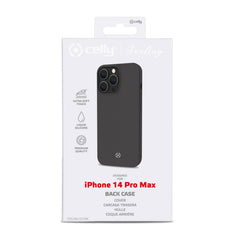 FEELING - Cover morbida in silicone liquido con finitura soft touch e bordi anti scivolo colore nero compatibile con Apple iPhone 14 Pro Max
