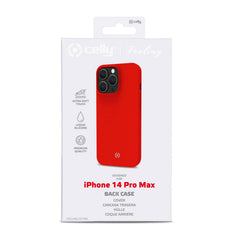 FEELING - Cover morbida in silicone liquido con finitura soft touch e bordi anti scivolo colore rosso compatibile con Apple iPhone 14 Pro Max