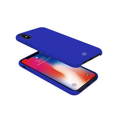 FEELING - Cover morbida in silicone liquido con finitura soft touch e bordi anti scivolo colore blu compatibile con Apple iPhone Xs/ iPhone X