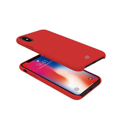 FEELING - Cover morbida in silicone liquido con finitura soft touch e bordi anti scivolo colore rosso compatibile con Apple iPhone Xs/ iPhone X