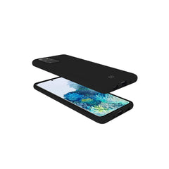 FEELING - Cover morbida in silicone liquido con finitura soft touch e bordi anti scivolo colore nero compatibile con Samsung Galaxy S20+