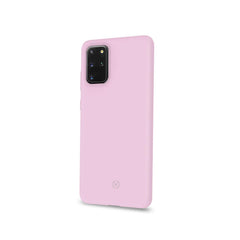FEELING - Cover morbida in silicone liquido con finitura soft touch e bordi anti scivolo colore rosa compatibile con Samsung Galaxy S20+