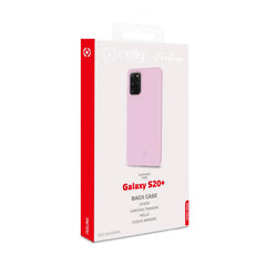 FEELING - Cover morbida in silicone liquido con finitura soft touch e bordi anti scivolo colore rosa compatibile con Samsung Galaxy S20+