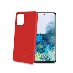 FEELING - Cover morbida in silicone liquido con finitura soft touch e bordi anti scivolo colore rosso compatibile con Samsung Galaxy S20+