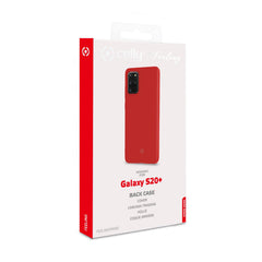 FEELING - Cover morbida in silicone liquido con finitura soft touch e bordi anti scivolo colore rosso compatibile con Samsung Galaxy S20+