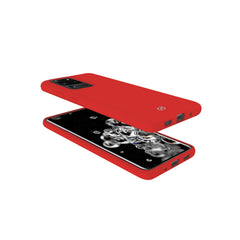 FEELING - Cover morbida in silicone liquido con finitura soft touch e bordi anti scivolo colore rosso compatibile con Samsung Galaxy S20 Ultra