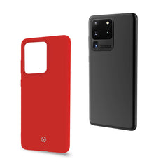 FEELING - Cover morbida in silicone liquido con finitura soft touch e bordi anti scivolo colore rosso compatibile con Samsung Galaxy S20 Ultra