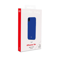 FEELING - Cover morbida in silicone liquido con finitura soft touch e bordi anti scivolo colore blu compatibile con Apple iPhone Xr